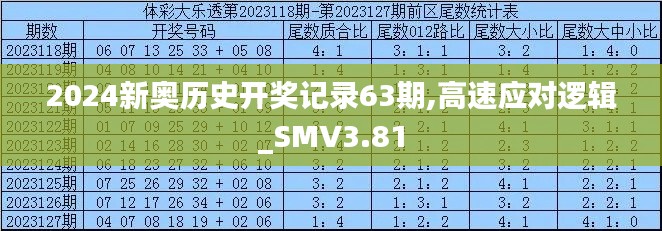 2024新奥历史开奖记录63期,高速应对逻辑_SMV3.81