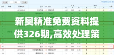 新奥精准免费资料提供326期,高效处理策略执行_SOX3.38