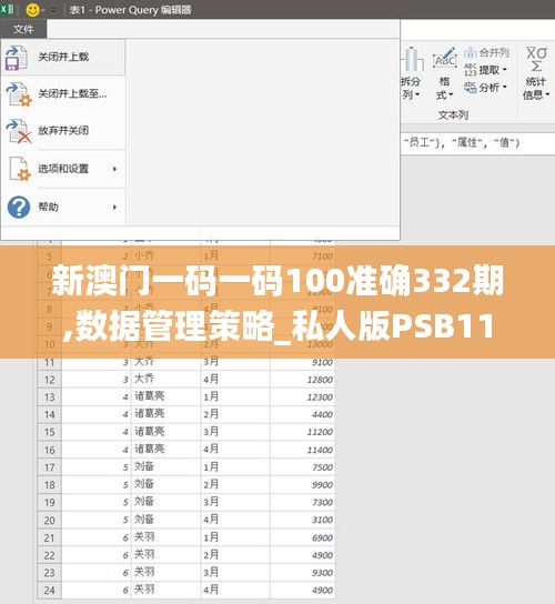 新澳门一码一码100准确332期,数据管理策略_私人版PSB11.19