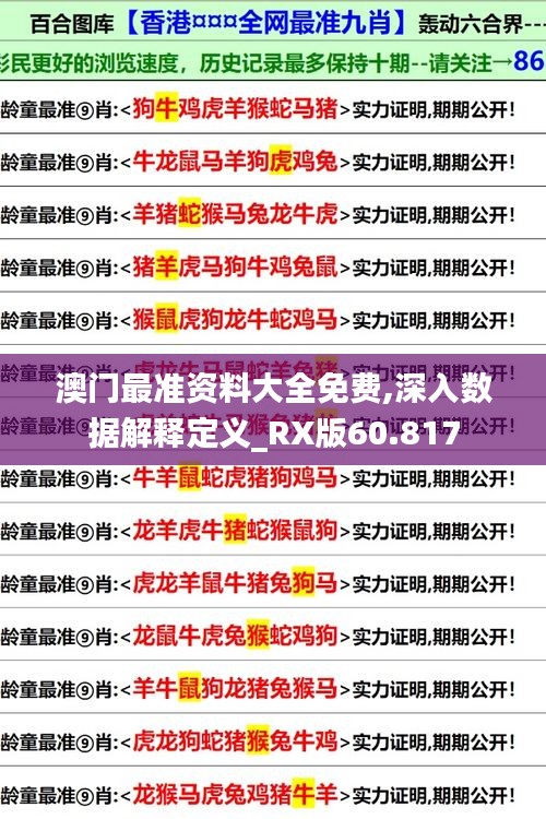 澳门最准资料大全免费,深入数据解释定义_RX版60.817