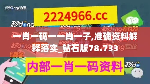 一肖一码一一肖一子,准确资料解释落实_钻石版78.733