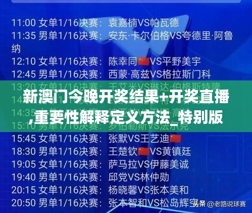 新澳门今晚开奖结果+开奖直播,重要性解释定义方法_特别版19.536-7