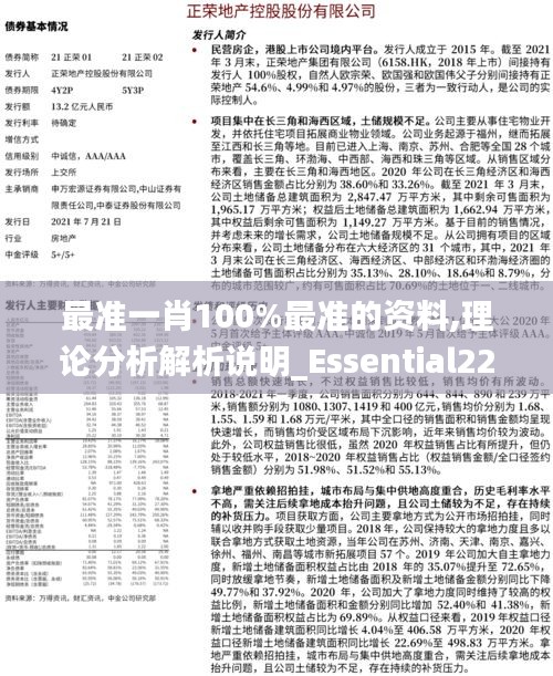 最准一肖100%最准的资料,理论分析解析说明_Essential22.554-6