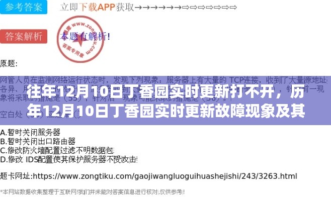 历年12月10日丁香园实时更新故障现象及其原因探究，深度解析与解决方案