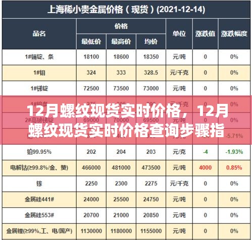 全方位教程，从新手到进阶用户，查询12月螺纹现货实时价格的步骤指南