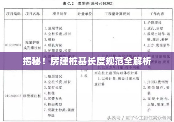 揭秘！房建桩基长度规范全解析