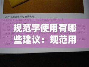 规范字使用有哪些建议：规范用字的重要性 