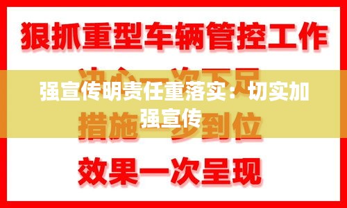 强宣传明责任重落实：切实加强宣传 