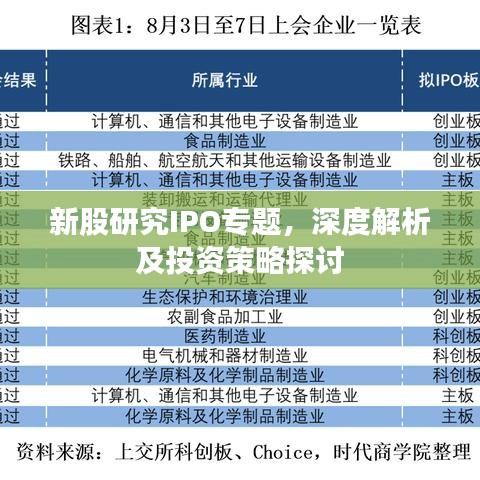 新股研究IPO专题，深度解析及投资策略探讨