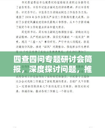 四查四问专题研讨会简报，深度探讨问题，推动工作落实