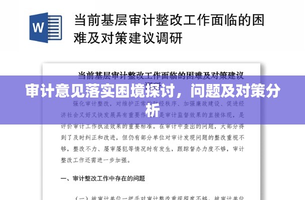 审计意见落实困境探讨，问题及对策分析