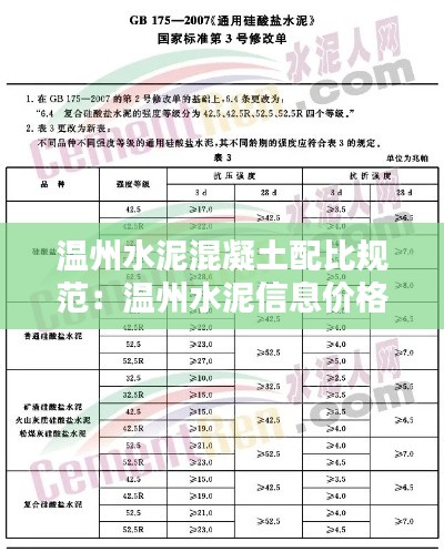 温州水泥混凝土配比规范：温州水泥信息价格查询 