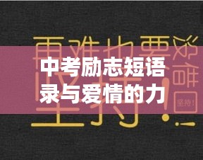 中考励志短语录与爱情的力量，激发无限潜能与情感动力