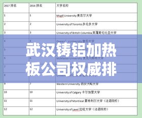 武汉铸铝加热板公司权威排名榜单揭晓！