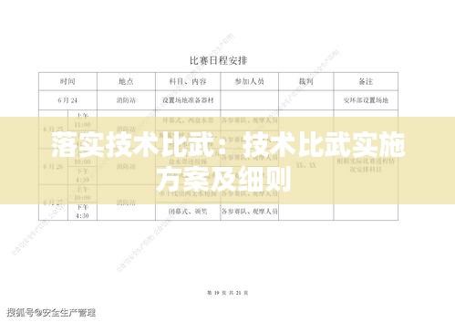 落实技术比武：技术比武实施方案及细则 