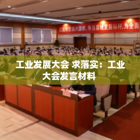 工业发展大会 求落实：工业大会发言材料 