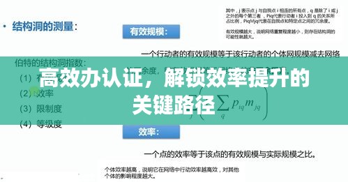 高效办认证，解锁效率提升的关键路径