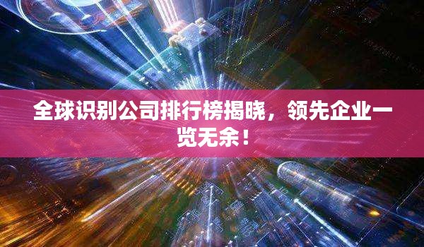 全球识别公司排行榜揭晓，领先企业一览无余！