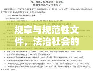 规章与规范性文件，法治社会的坚实基石